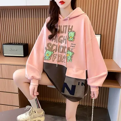 卫衣女秋冬季韩版宽松设计感小众加绒加厚小个子减龄洋气百搭外套商品大图