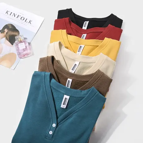 秋冬新款韩版V领修身显瘦纯色德绒加厚保暖长袖体恤上衣女打底衫图片