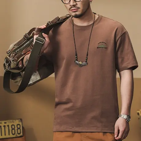 大码男装潮流T恤潮流百搭男士夏季薄款大码T恤休闲印花宽松圆领商品大图