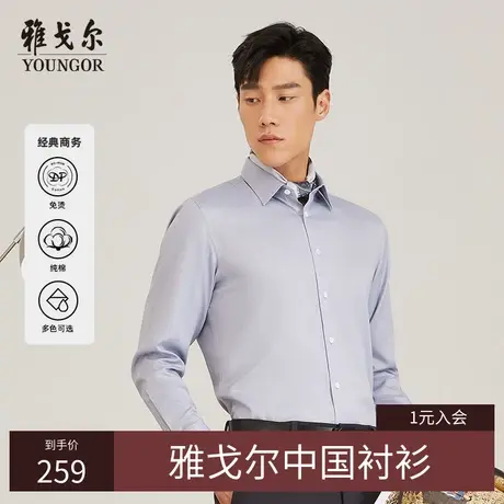 【DP免烫】D系雅戈尔衬衫秋冬新款易打理商务休闲长绒棉长袖衬衫商品大图