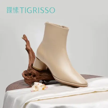 【好物体验专享】蹀愫2023年冬季新款复古增高柔软绵羊靴女鞋短靴图片