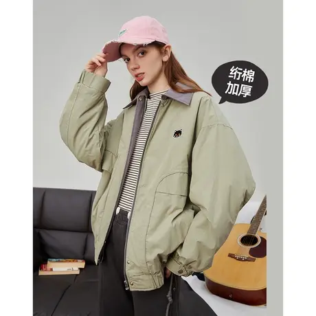 a02绗棉外套休闲百搭女式棉衣2023冬季新款美式复古夹克棉服商品大图