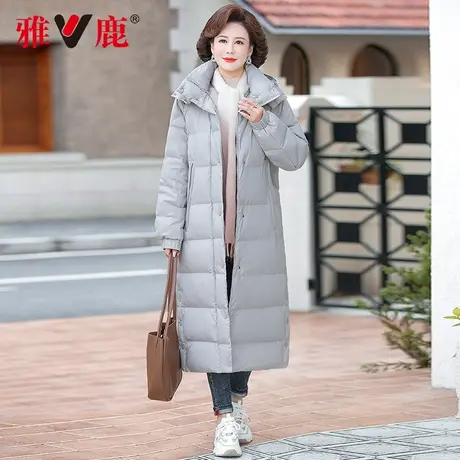 雅鹿妈妈羽绒服长款过膝冬装2024年新款男加厚中老年女士冬季外套商品大图