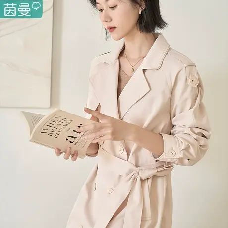 茵曼官方旗舰店风衣女款2024新款中长款外套薄款春装气质高级感图片