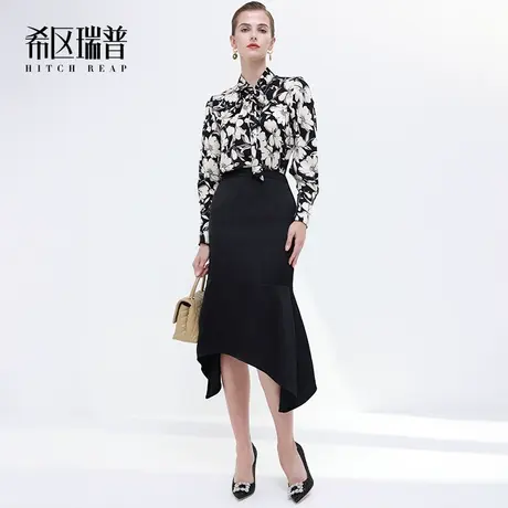 希区瑞普高端不规则半身裙2023秋季新款女神范法式设计感鱼尾裙子图片