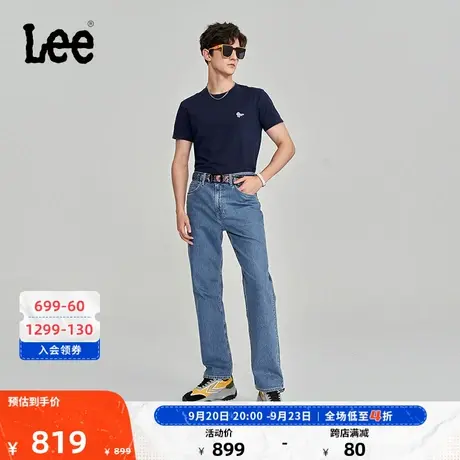 Lee商场同款23秋冬新品753舒适直脚中蓝色男牛仔裤潮LMB1007535PC商品大图