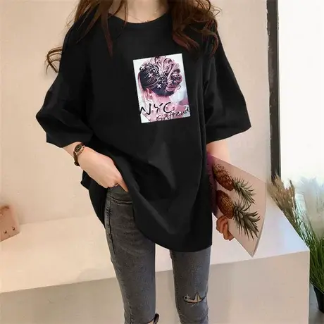 孕妇短袖t恤夏装2023新款宽松时尚上衣体恤大码半袖孕妇衣服短款图片