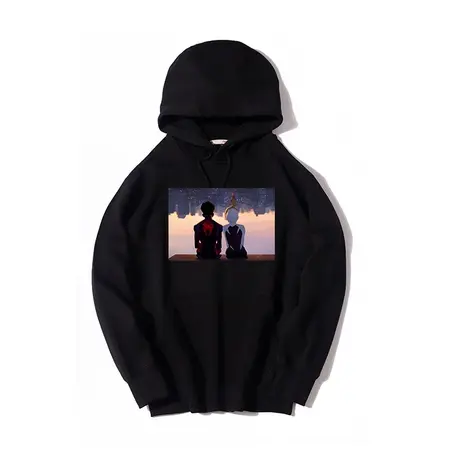 秀洛漫威marvel周边衣服新款蜘蛛侠纵横宇宙电源秋冬连帽美式卫衣商品大图