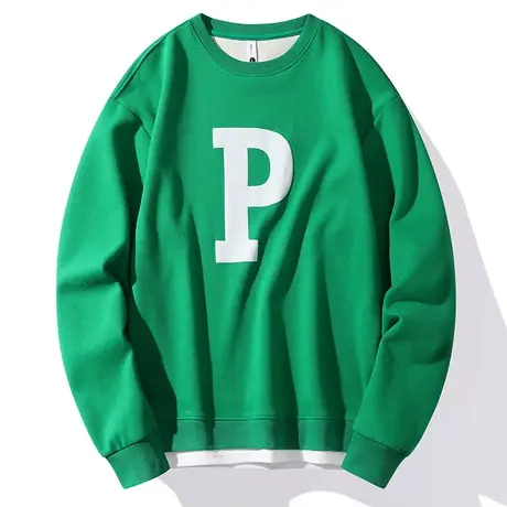 圆领卫衣男ins潮流无帽男士字母印花春装2022新款潮牌长袖打底男商品大图