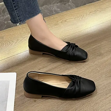 晚晚风温柔鞋法式单鞋女2023新款夏季粗跟软底孕妇休闲一脚蹬女鞋商品大图