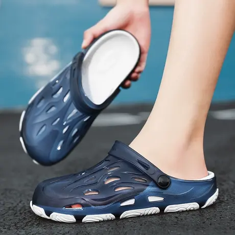 雨鞋男2023夏季外穿时尚防水防滑厨房洗车工作鞋软底户外洞洞水鞋商品大图