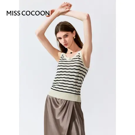 MISSCOCOON【高知touch】24春新款浅V领时尚休闲弹力内搭打底吊带图片