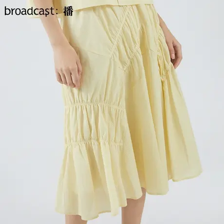 播broadcast半身裙女高腰显瘦2023年夏季新款小个子气质a字中长裙图片
