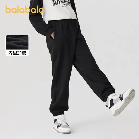 巴拉巴拉长裤男女幼中大童秋冬款宝宝加绒保暖时尚休闲裤舒适卫裤图片