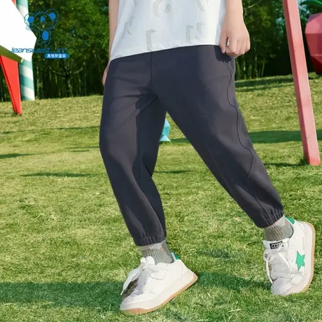 JJ真维斯童装商场同款2025春季新款男童针织束脚九分裤运动裤子图片