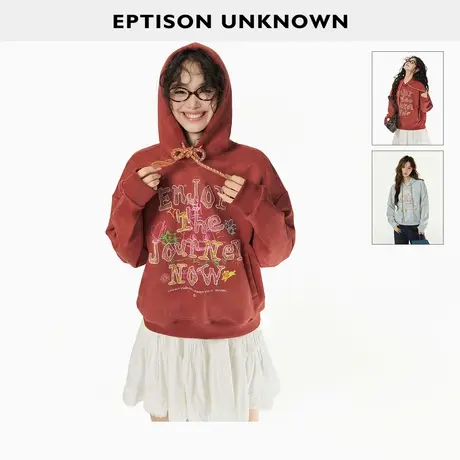 EPTISON卫衣女2025秋季新款美式复古风宽松街头连帽外套长袖上衣商品大图