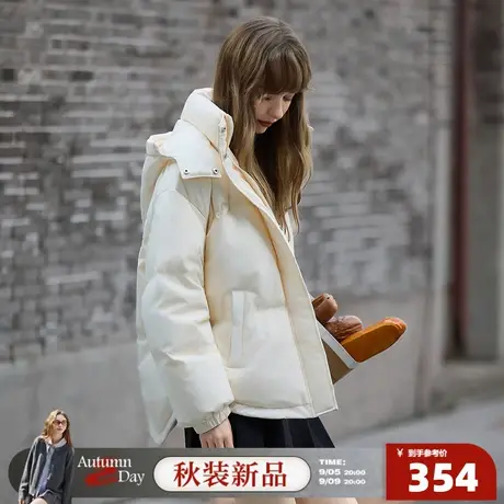 唐狮2025冬季女羽绒服连帽设计少女爱心超好看小个子羽绒外套图片
