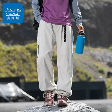 N5真维斯男士工装裤2025新款秋季潮流宽松直筒阔腿休闲裤男款裤子商品大图