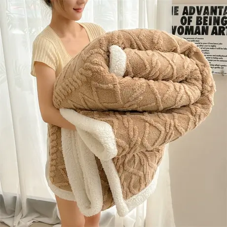 恒源祥塔芙绒多功能毛毯撸猫手感柔软办公室午睡盖毯加厚保暖毯子商品大图