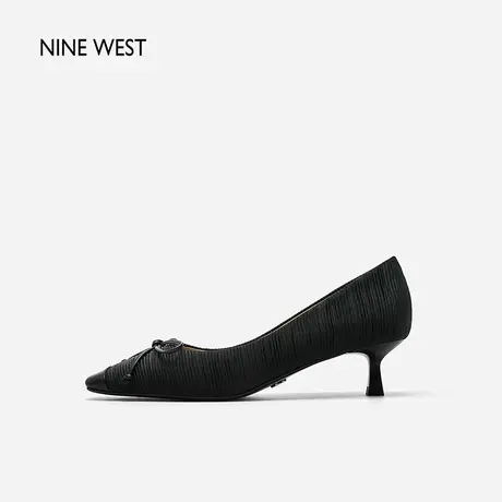 Nine West/玖熙仿生山峦高跟鞋气质春季新款系列蝴蝶结单鞋低跟商品大图