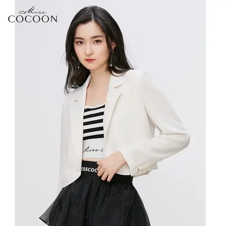 missCOCOON短款小西装外套女2023新款春季时尚小个子休闲西服上衣商品大图