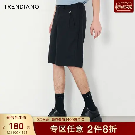 TRENDIANO潮牌官方春夏男装裤子时尚简约百搭宽松弹力休闲裤短裤商品大图