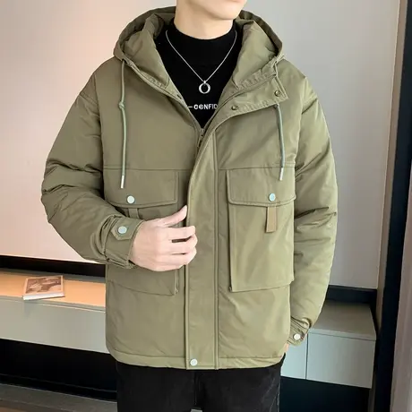 冬装棉衣男士连帽2023新款棉服外套帅气加厚保暖棉袄青少年学生商品大图