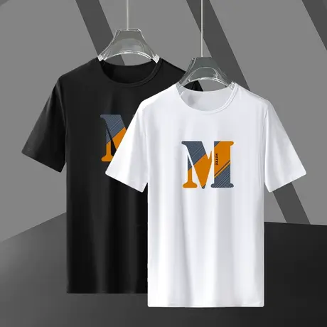 莫代尔冰丝短袖t恤男装2025新款夏装上衣服男生半袖潮牌潮流体恤图片