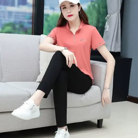 恋上17号冰丝运动套装女夏季2022年新款中年妈妈薄款休闲健身服女商品大图