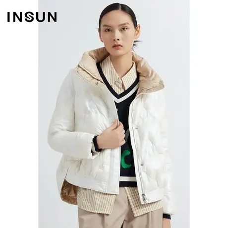 INSUN恩裳线上专选春季贴合发泡工艺白色羽绒服商品大图