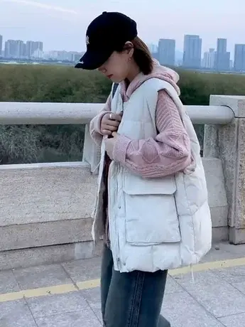 韩版羽绒棉马甲女冬季学生宽松外穿坎肩背心马夹棉服外套潮小个子商品大图