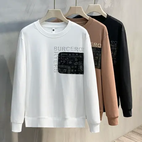 潮牌秋季薄款卫衣日系复古贴布印花休闲百搭宽松长袖T恤男打底衫商品大图