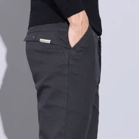 弹力修身灰色西裤秋冬款男士商务正装西装裤春季直筒休闲裤子男装商品大图