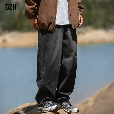 男士直筒牛仔裤男2023秋季新款裤子阔腿裤男款美式潮牌工装裤长裤商品大图