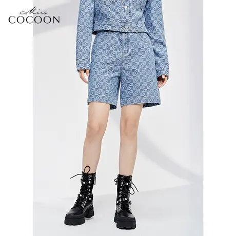 missCOCOON高级感短裤子女2023新款春装小个子甜辣印花短款牛仔裤商品大图