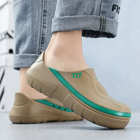 2025初夏季低帮男士厚底休闲鞋轻便防滑防水雨鞋男款钓鱼户外水鞋图片