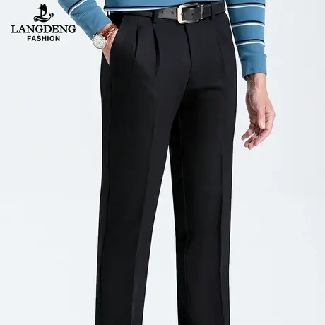 【纯棉双褶】浪登宽松休闲裤男士商务2025夏季新款薄款直筒长裤子图片