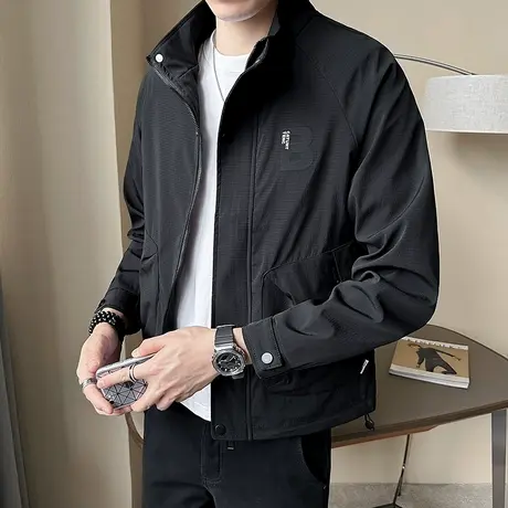 工装外套男春秋季2023新款立领潮流薄款休闲百搭上衣夹克潮流秋装商品大图