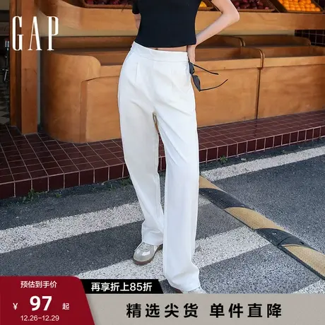 Gap女装通勤宽松高腰阔腿时尚西装裤舒适松紧腰女士休闲裤598623商品大图