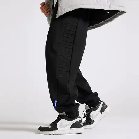 Nuthink加绒加厚束脚裤运动长裤灰色卫裤男潮流冬季潮牌裤子男款商品大图