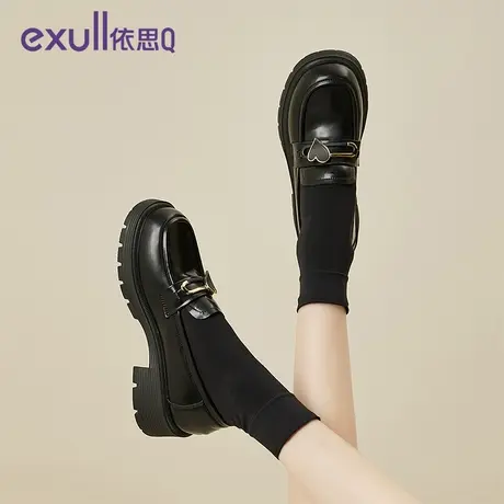 依思Q2024年春秋季新款内增高时尚女鞋可爱风爱心饰品女士单鞋子商品大图