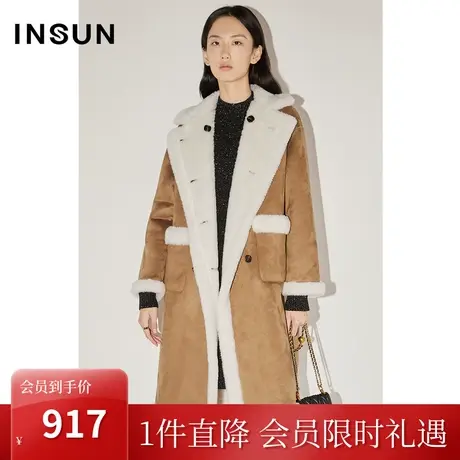 【奥莱专享】恩裳COVER冬季经典双面穿设计慵懒感毛呢大衣绵羊毛图片