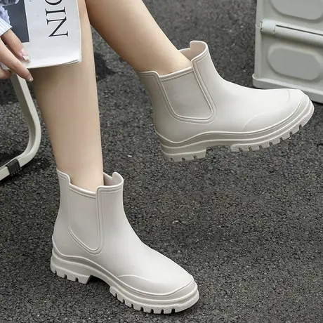 雨鞋女2023新款时尚网红水鞋女防水防滑胶鞋耐磨轻便套鞋女士雨靴商品大图