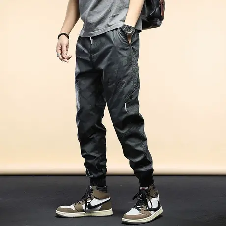 春夏款工装男士休闲裤哈伦宽松束脚裤2022春季潮牌潮流百搭运动裤商品大图