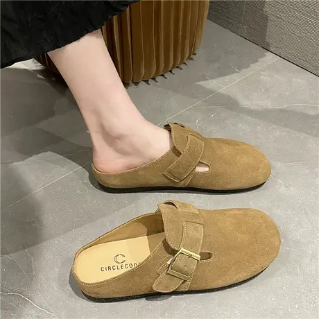 法式软底包头半拖鞋女外穿懒人单鞋2023年春夏季新款平底博肯凉拖商品大图