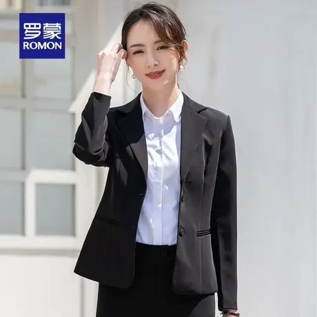 罗蒙女士西服职业装2024春季修身显瘦时尚气质工作服正装单西外套商品大图
