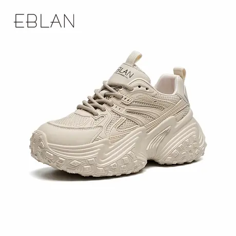 EBLAN/伊伴老爹鞋女2025春季新款时尚百搭轮胎底厚底增高休闲鞋商品大图
