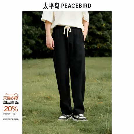【商场同款】太平鸟男装 24年秋季新款宽松抽绳休闲裤 B2GME3277商品大图