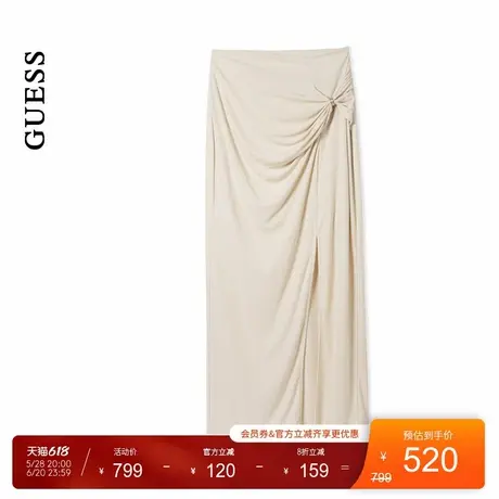 GUESS25年新款春季女士气质典雅褶皱设计半身长裙-W5GD0EKAQL2图片