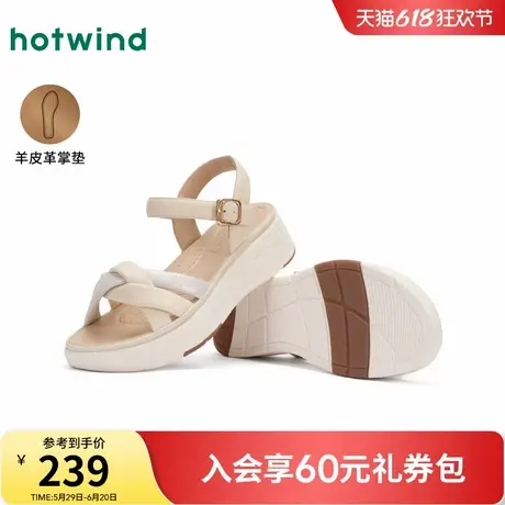 热风厚底凉鞋女款2025年夏季新款百搭休闲增高女鞋真皮外穿沙滩鞋图片